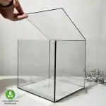 ظرف تراریوم شیشه ای مکعبی ۲۰ سانتیمتر