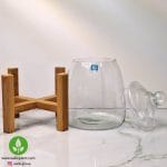 شیشه تراریوم با پایه چوبی و در شیشه ای