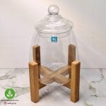 شیشه تراریوم با پایه چوبی و در شیشه ای