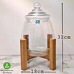 شیشه تراریوم با پایه چوبی و در شیشه ای