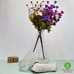 گلدان شیشه و سنگ نمک n-001