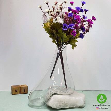 گلدان شیشه و سنگ نمک n-001