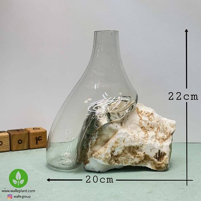 گلدان شیشه و سنگ 004