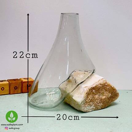 گلدان شیشه و سنگ 002