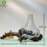 گلدان شیشه و چوب 002