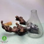 گلدان شیشه و چوب 005