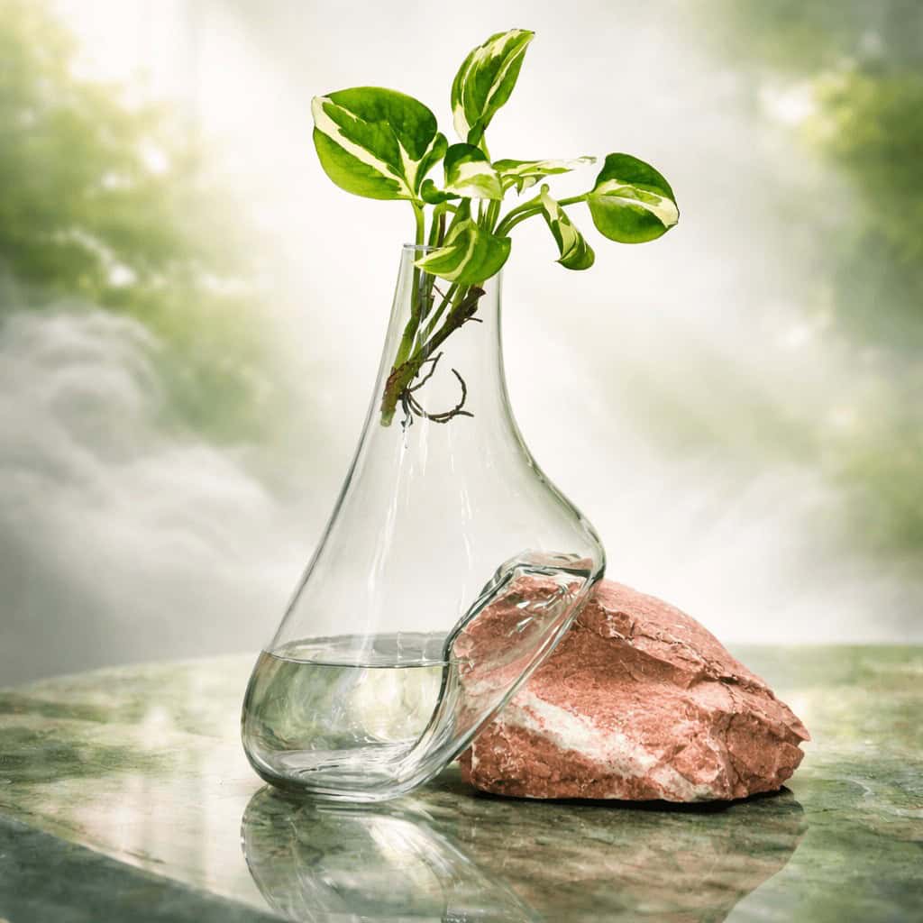 خرید گلدان شیشه و سنگ