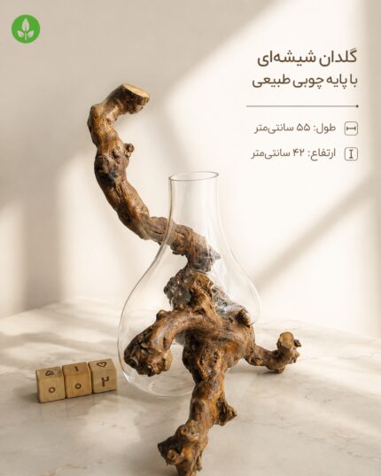 گلدان دکوراتیو شیشه و چوب