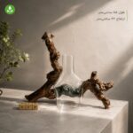گلدان دکوراتیو شیشه و چوب