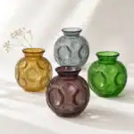 گلدان شیشه ای دفرمه رنگی مدل شقایق