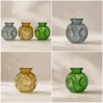 گلدان شیشه ای دفرمه رنگی مدل شقایق - Image 2