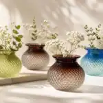 گلدان شیشه دکوری مدل کندو